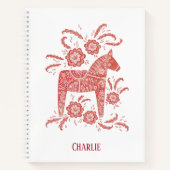 レッドスウェーデンダラホース名前をカスタムする ノートブック (正面)