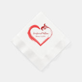 レッドスウッシュ結婚ハートのナプキンス 縁ありカクテルナプキン (角)