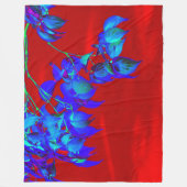 レッドスカイブルー葉ズ フリースブランケット (正面)