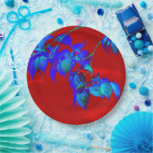 レッドスカイブルー葉紙プレート ペーパープレート (パーティー)