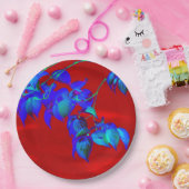 レッドスカイブルー葉紙プレート ペーパープレート (パーティー)