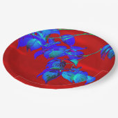 レッドスカイブルー葉紙プレート ペーパープレート (アングル)