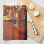 レッドスカイ宇宙シャトルアトランティス打ち上げ キッチンタオル (四つ折り)