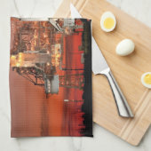 レッドスカイ宇宙シャトルアトランティス打ち上げ キッチンタオル (四つ折り)