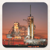 レッドスカイ宇宙シャトルアトランティス打ち上げ スクエアペーパーコースター (正面)