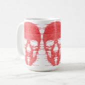 レッドスカルのグリッチアート コーヒーマグカップ (正面左)