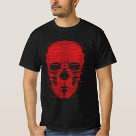 レッドスカルグリッチアート Tシャツ