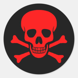 レッドスカル&クロスボーンズのステッカー ラウンドシール