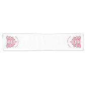 レッドスカンジナビアフォークアートクリスマスツリー ショートテーブルランナー (横)