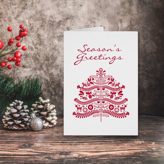 レッドスカンジナビアフォークアートノルディッククリスマスツリー