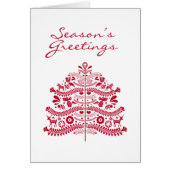 レッドスカンジナビアフォークアートノルディッククリスマスツリー (正面)