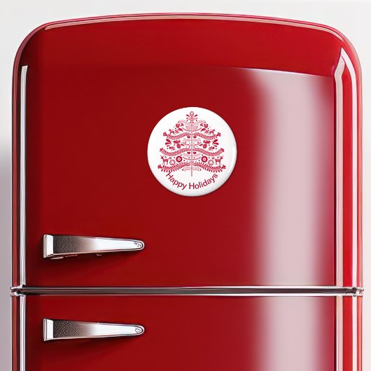 レッドスカンジナビアフォークアートノルディッククリスマスツリー マグネット