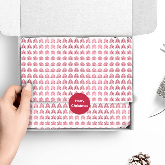 レッドスカンジナビアフォークアートノルディッククリスマスツリー 薄葉紙