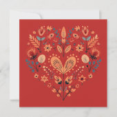 レッドスカンジナビア北欧ハートバレンタイン シーズンカード (正面)