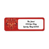 レッドスカンジナビア北欧ハートバレンタイン ラベル (正面)