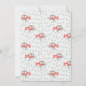 レッドスカーフのウッドランドフクロウ赤ちゃんシャワー 招待状 (裏面)