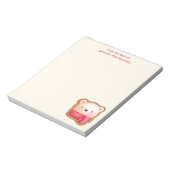 レッドスカーフの可愛いクマ顔クリスマスクッキー ノートパッド (回転)