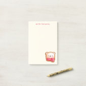 レッドスカーフの可愛いクマ顔クリスマスクッキー ポストイット (デスク上)