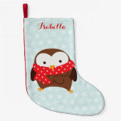 レッドスカーフホリデーフウパーソナライズされたル スモールクリスマスストッキング (正面)