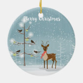 レッドスカーフ付きクリスマスディアー セラミックオーナメント (裏面)
