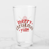 レッドスキーキャップとスカーフの漫画のロングホーン タンブラーグラス (裏面)