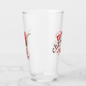 レッドスキーキャップとスカーフの漫画のロングホーン タンブラーグラス (左)