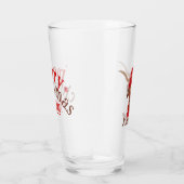レッドスキーキャップとスカーフの漫画のロングホーン タンブラーグラス (右)