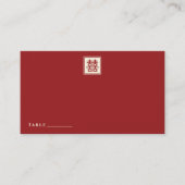 レッドスクエアダブルシンプルハピネス中国の結婚ズ プレイスカード (正面)