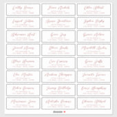 レッドスクスタイリッシュリ結婚のゲスト住所 シール (シート)