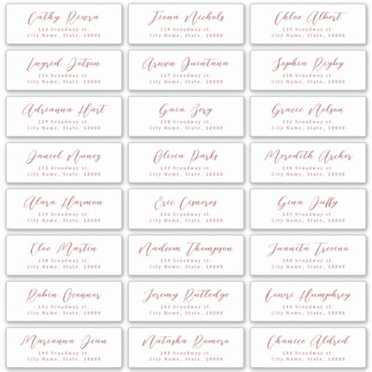 レッドスクスタイリッシュリ結婚のゲスト住所 シール (正面)