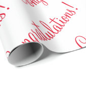 レッドスクリプトウェディングベイビーシャワーおめでとう ラッピングペーパー (ロールコーナー)