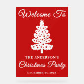 レッドスクリプトクリスマスホリデーパーティーへようこそ アクリルサイン (正面)