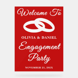 レッドスクリプトクリスマス婚約パーティへようこそ アクリルサイン