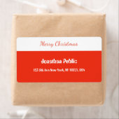 レッドスクリプトテンプレートメリークリスマスシッピング ラベル (インサイチュ)