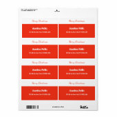 レッドスクリプトテンプレートメリークリスマスシッピング ラベル (フルシート)