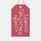 レッドスクリプトハッピーバレンタインデーのギフトタグ ギフトタグ (正面)