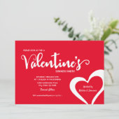 レッドスクリプトバレンタインディナーパーティの招待状 招待状 (スタンド正面)