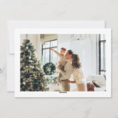 レッドスクリプトミニマリストのクリスマス1写真水平 シーズンカード (裏面)