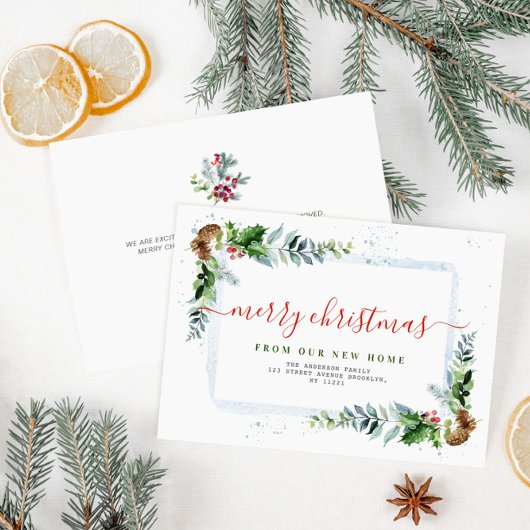 レッドスクリプトメリークリスマスムービングアナウンス シーズンカード