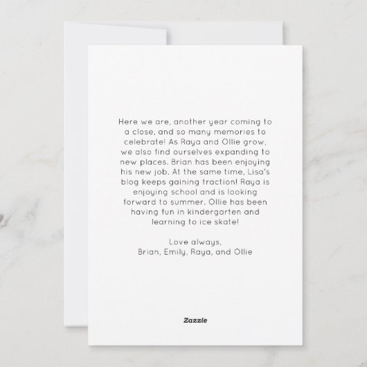 レッドスクリプトメリークリスマス垂直4写真 シーズンカード (裏面)