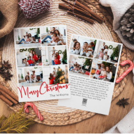 レッドスクリプトメリークリスマス縦10枚の写真 シーズンカード