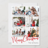 レッドスクリプトメリークリスマス縦9枚 シーズンカード (正面)