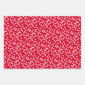 レッドスクリプトメリークリスマス、水玉模様&サンタハット ラッピングペーパーシート (正面2)