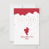 レッドスクリプト1枚の写真クリスマス、クリスマスカード カード (裏面)