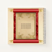 レッドスクロールフォトバジェットキンチェニェラゲストブック ノートブック (裏面)