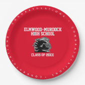 レッドスクールカラーズ卒業パーティー ペーパープレート (正面)