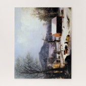 レッドスクールハウスウィンタージョージヘンリーデュリー1858 ジグソーパズル (縦)