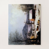 レッドスクールハウスウィンタージョージヘンリーデュリー1858 ジグソーパズル (縦)