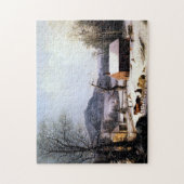 レッドスクールハウスウィンタージョージヘンリーデュリー1858 ジグソーパズル (縦)