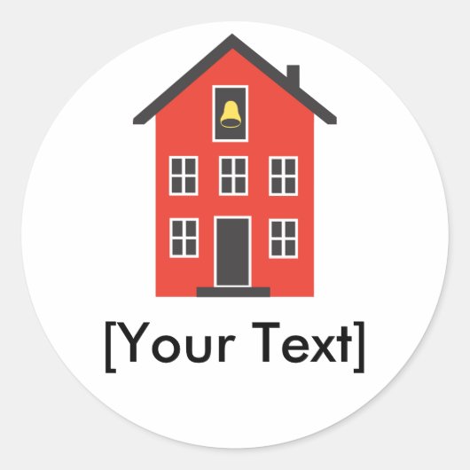 レッドスクールハウスシール ラウンドシール (正面)